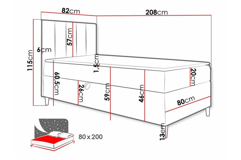 Boisdale Sengeramme 80x200 cm - Beige/Hvit - Møbler - Senger - Sengeramme & sengestamme