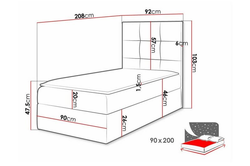 Boisdale Sengeramme 90x200 cm - Beige - Møbler - Senger - Sengeramme & sengestamme