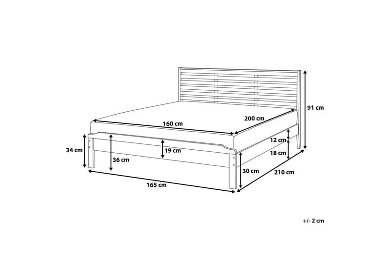 Carnac Dobbeltseng 160 | 200 cm - Brun - Møbler - Senger - Sengeramme & sengestamme