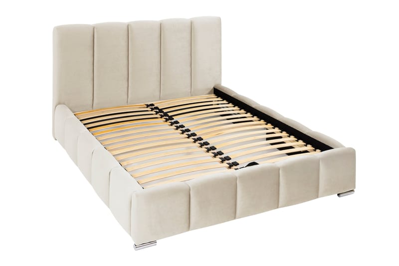 Cleaton Boblet Sengeramme 160x200 cm med Oppbevaring - Beige - Møbler - Senger - Sengeramme & sengestamme