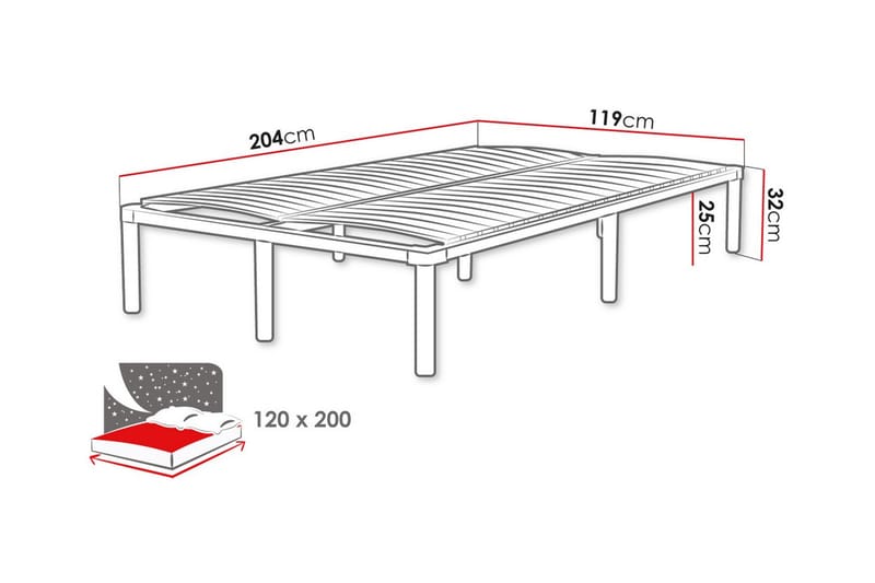 Dunvegan Sengeramme 120x200 cm - Svart - Møbler - Senger - Sengeramme & sengestamme