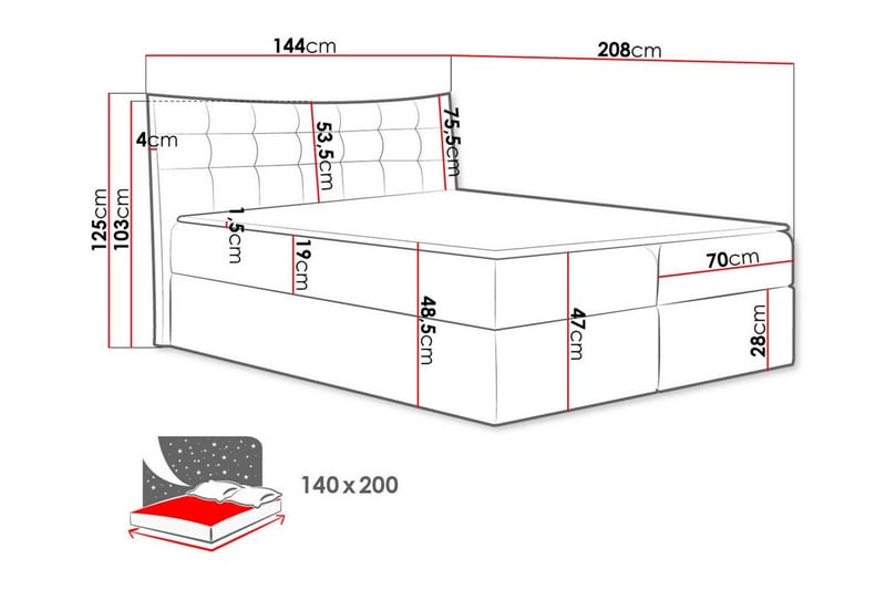 Hayton Sengeramme 140x200 cm - Gul - Møbler - Senger - Sengeramme & sengestamme