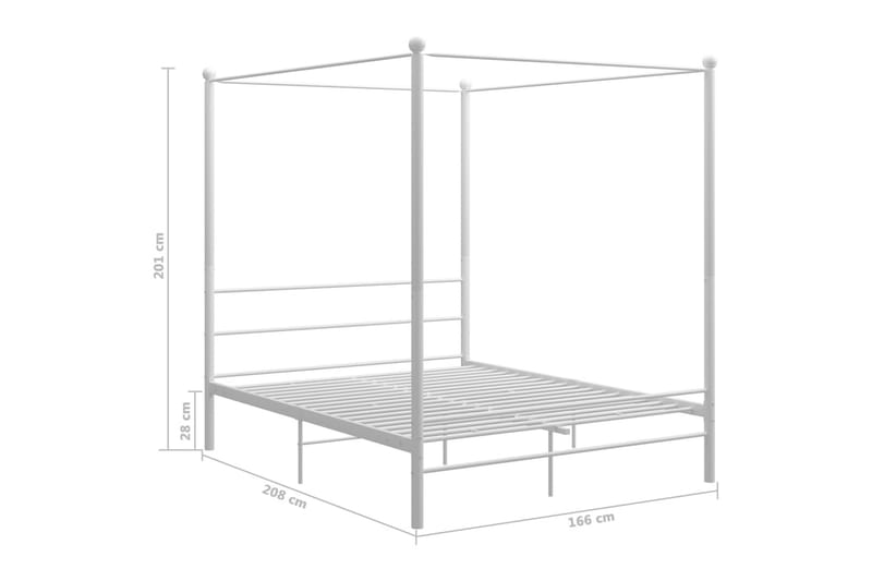 Himmelsengeramme hvit metall 160x200 cm - Hvit - Møbler - Senger - Sengeramme & sengestamme