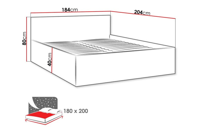 Kintore Sengeramme 180x200 cm - Hvid - Møbler - Senger - Sengeramme & sengestamme