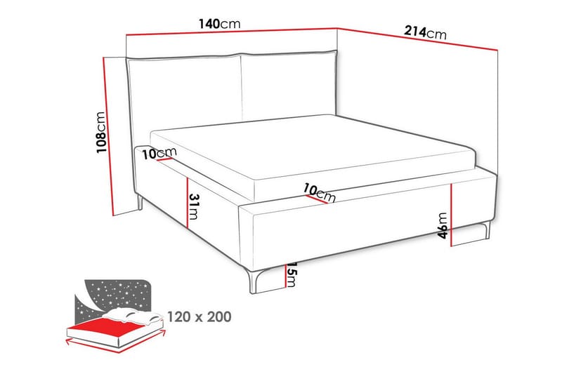 Knocklong Sengeramme 120x200 cm - Beige - Møbler - Senger - Sengeramme & sengestamme