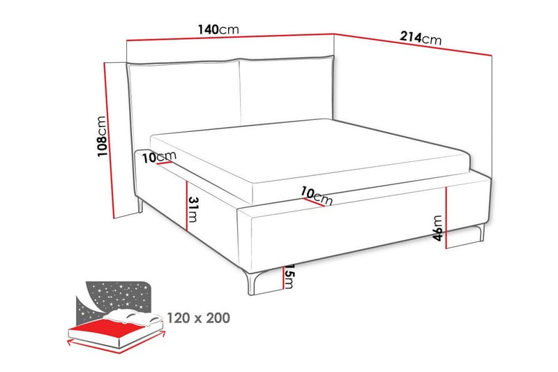 Knocklong Sengeramme 120x200 cm - Beige - Møbler - Senger - Sengeramme & sengestamme