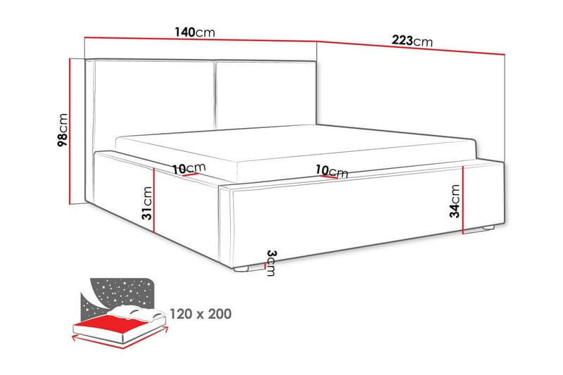 Knocklong Sengeramme 120x200 cm - Beige - Møbler - Senger - Sengeramme & sengestamme