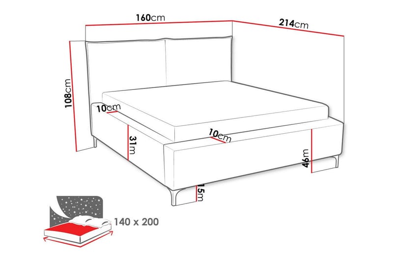 Knocklong Sengeramme 140x200 cm - Beige - Møbler - Senger - Sengeramme & sengestamme