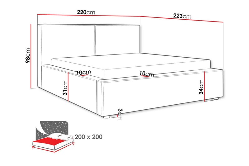 Knocklong Sengeramme 200x200 cm - Beige - Møbler - Senger - Sengeramme & sengestamme