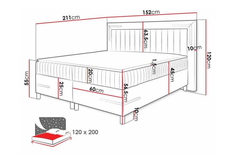 Lillsel Sengeramme 120x200 cm - Beige - Møbler - Senger - Sengeramme & sengestamme