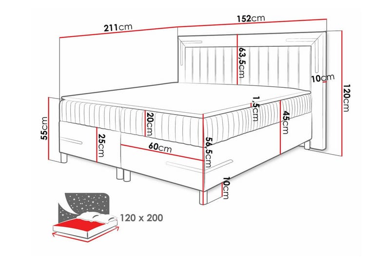 Lillsel Sengeramme 120x200 cm - Grøn - Møbler - Senger - Sengeramme & sengestamme