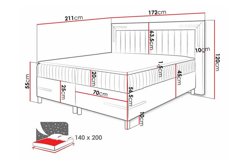 Lillsel Sengeramme 140x200 cm - Beige - Møbler - Senger - Sengeramme & sengestamme