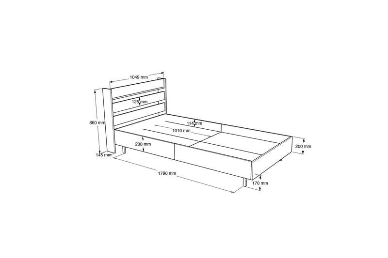 Liyakat Sengeramme 90x200 cm - Brun - Møbler - Senger - Sengeramme & sengestamme