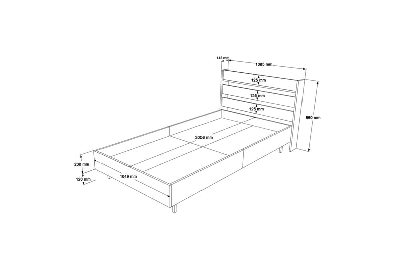 Liyakat Sengeramme 90x200 cm - Hvit - Møbler - Senger - Sengeramme & sengestamme