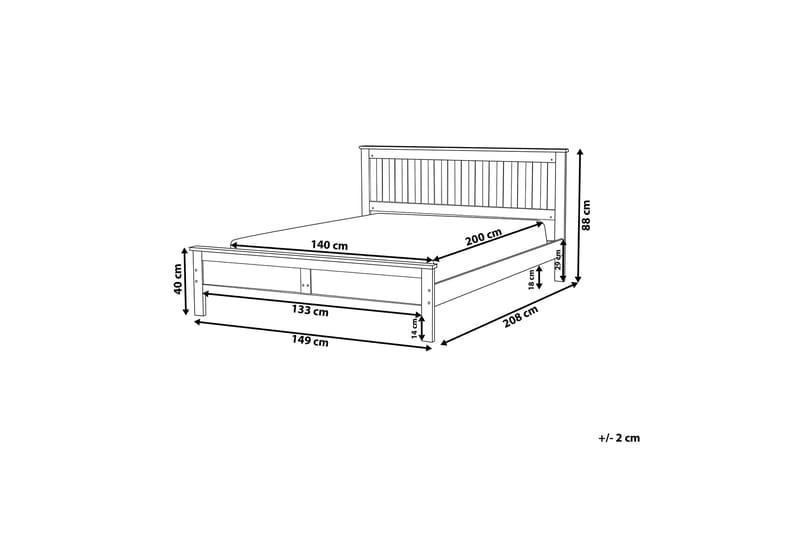 Mayenne Dobbeltseng 140 | 200 cm - Hvit - Møbler - Senger - Sengeramme & sengestamme