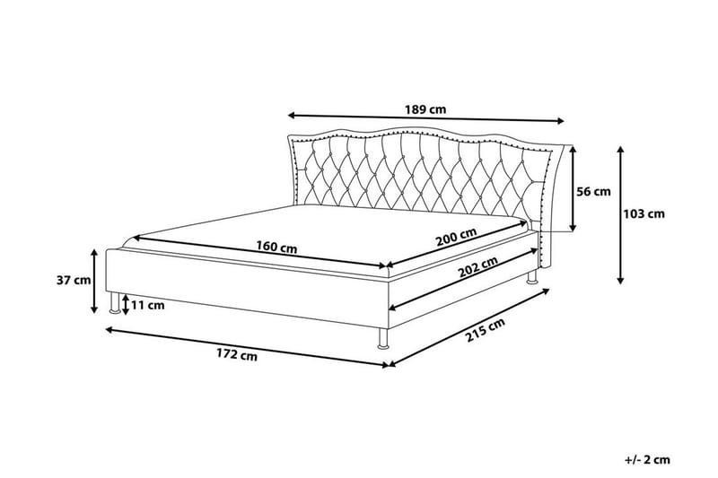 Metz Dobbeltseng 160 | 200 cm - Grå - Møbler - Senger - Sengeramme & sengestamme