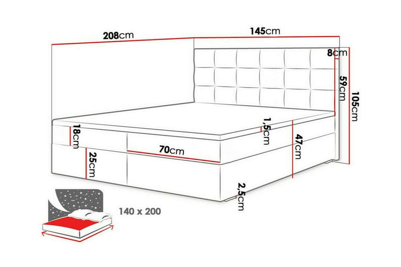 Midfeld Sengeramme 140x200 cm - Mørkegrønn - Møbler - Senger - Sengeramme & sengestamme