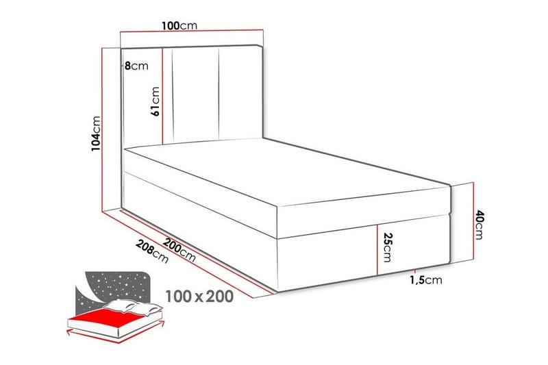 Millstreet Sengeramme 100x200 cm - Svart - Møbler - Senger - Sengeramme & sengestamme