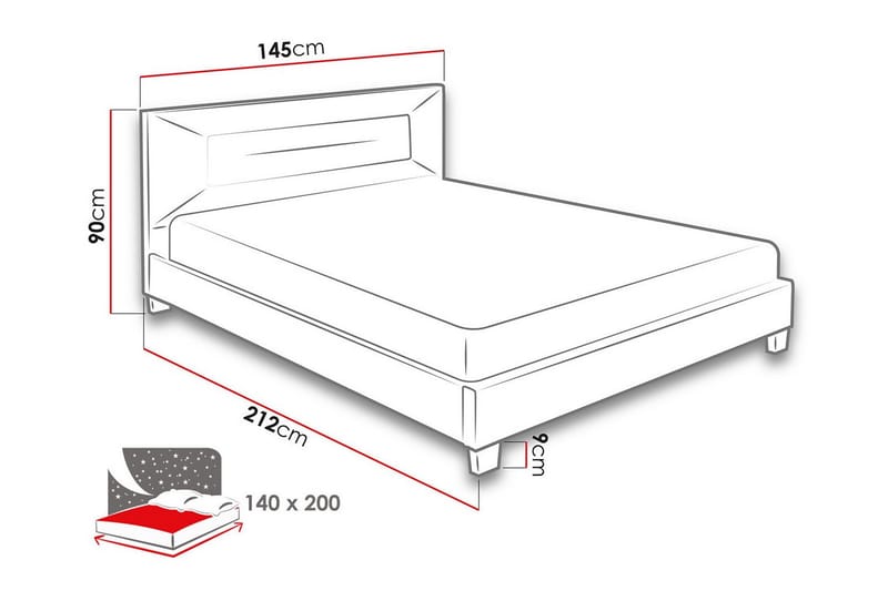 Montrase Sengeramme 140x200 cm - Beige - Møbler - Senger - Sengeramme & sengestamme