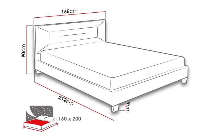 Montrase Sengeramme 160x200 cm - Beige - Møbler - Senger - Sengeramme & sengestamme