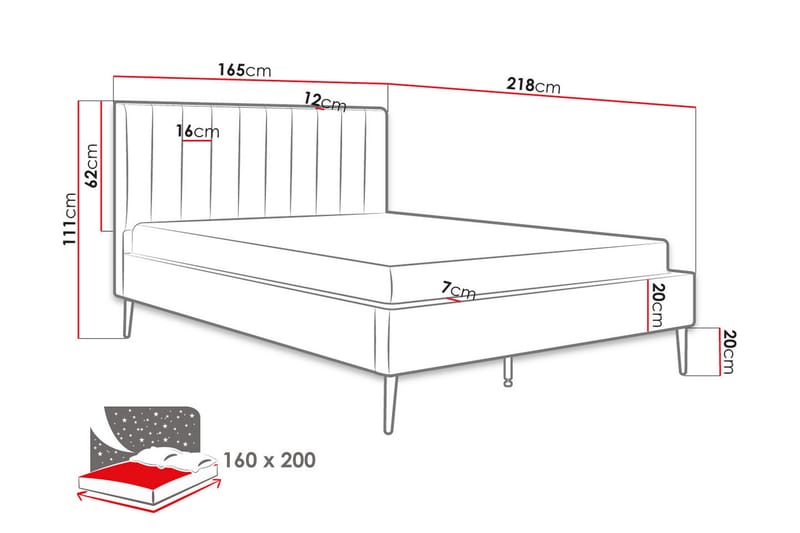 Montrase Sengeramme 160x200 cm - Cream - Møbler - Senger - Sengeramme & sengestamme