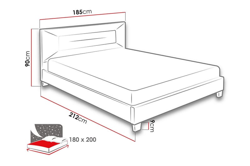 Montrase Sengeramme 180x200 cm - Beige - Møbler - Senger - Sengeramme & sengestamme