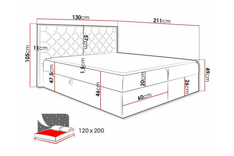 Oberting Sengeramme 120x200 cm - Beige/Tre - Møbler - Senger - Sengeramme & sengestamme