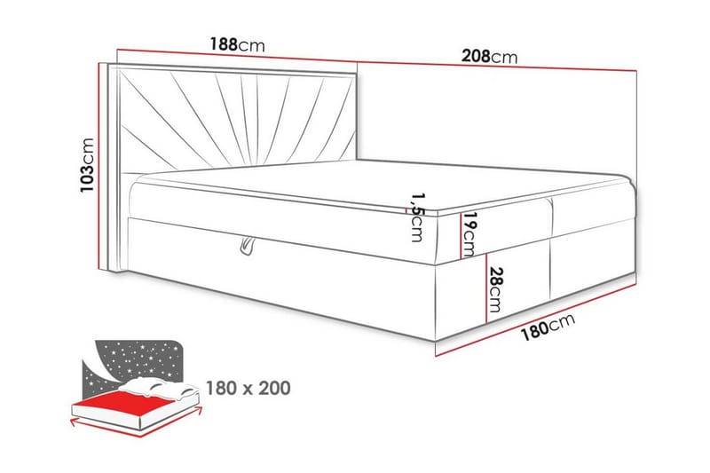 Oberting Sengeramme 180x200 cm - Rosa/Brun - Møbler - Senger - Sengeramme & sengestamme