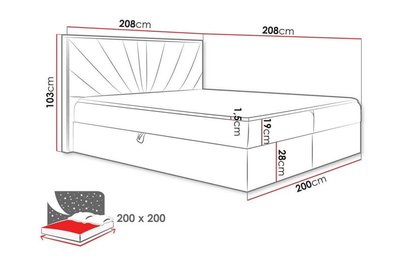 Oberting Sengeramme 200x200 cm - Grønn / brun - Møbler - Senger - Sengeramme & sengestamme