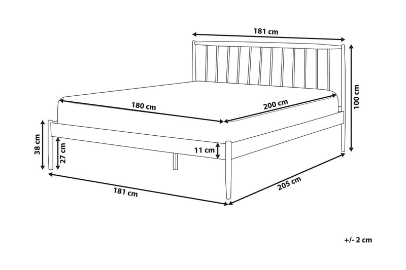 Parlan Rammeseng 180x200cm - Hvit / Brun - Møbler - Senger - Sengeramme & sengestamme