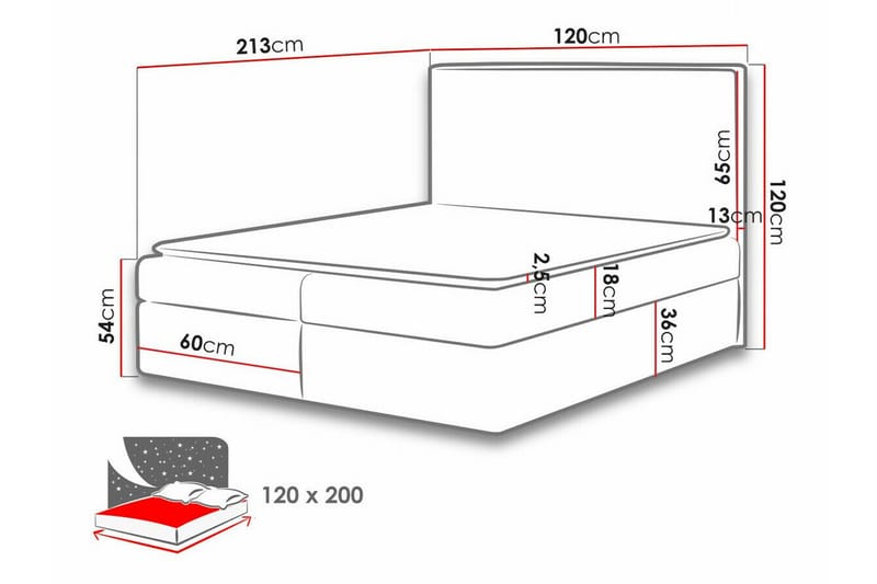 Pries Sengeramme 120x200 cm - Lysegrå/Mørkegrå - Møbler - Senger - Sengeramme & sengestamme