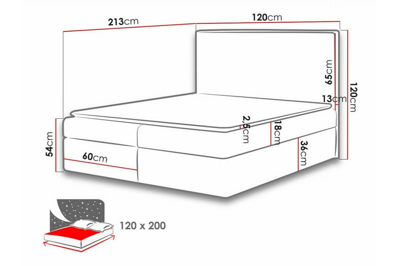 Pries Sengeramme 120x200 cm - Mørkebrun - Møbler - Senger - Sengeramme & sengestamme