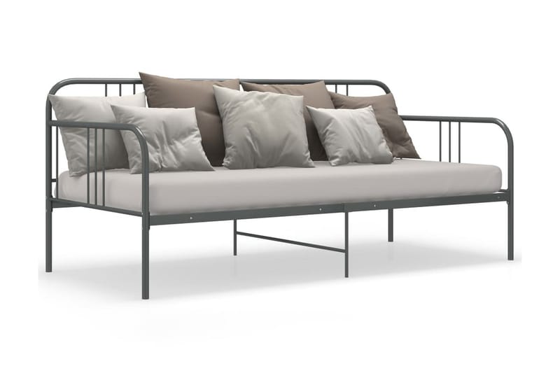 Ramme til sovesofa grå metall 90x200 cm - Grå - Møbler - Senger - Sengeramme & sengestamme