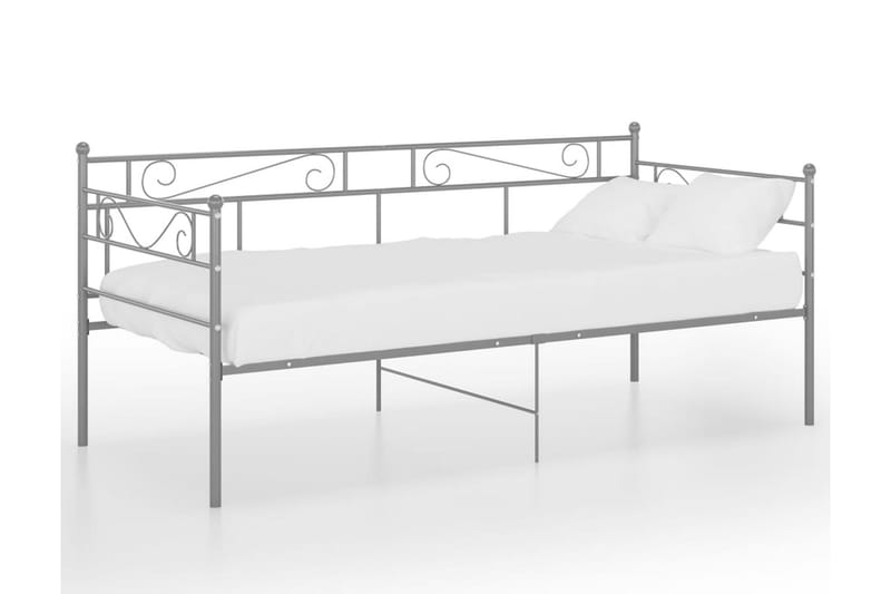 Ramme til sovesofa grå metall 90x200 cm - Grå - Møbler - Senger - Sengeramme & sengestamme