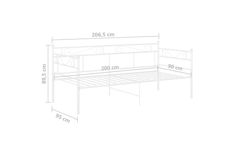 Ramme til sovesofa hvit metall 90x200 cm - Hvit - Møbler - Senger - Sengeramme & sengestamme