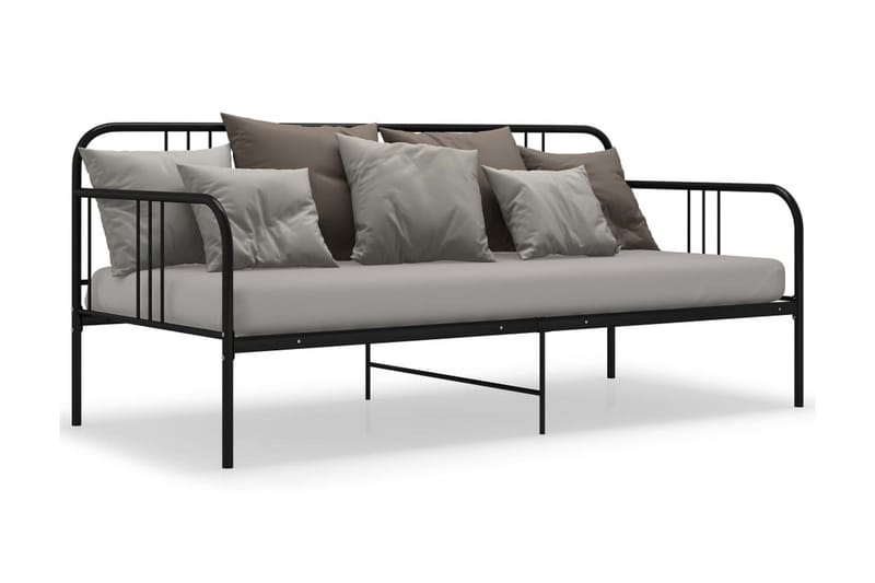 Ramme til sovesofa svart metall 90x200 cm - Svart - Møbler - Senger - Sengeramme & sengestamme