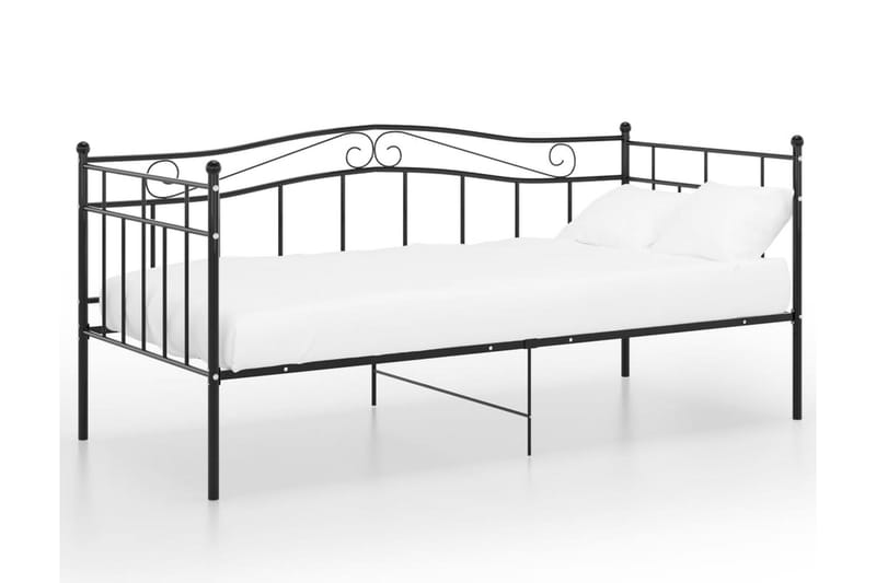 Ramme til sovesofa svart metall 90x200 cm - Svart - Møbler - Senger - Sengeramme & sengestamme