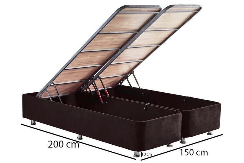 Ryntham Sengeramme Dobbel med Sengegavl 150x200 cm - Svart - Møbler - Senger - Sengeramme & sengestamme