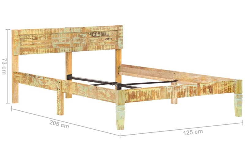 Sengeramme gjenvunnet heltre 120x200 cm - Brun - Møbler - Senger - Sengeramme & sengestamme