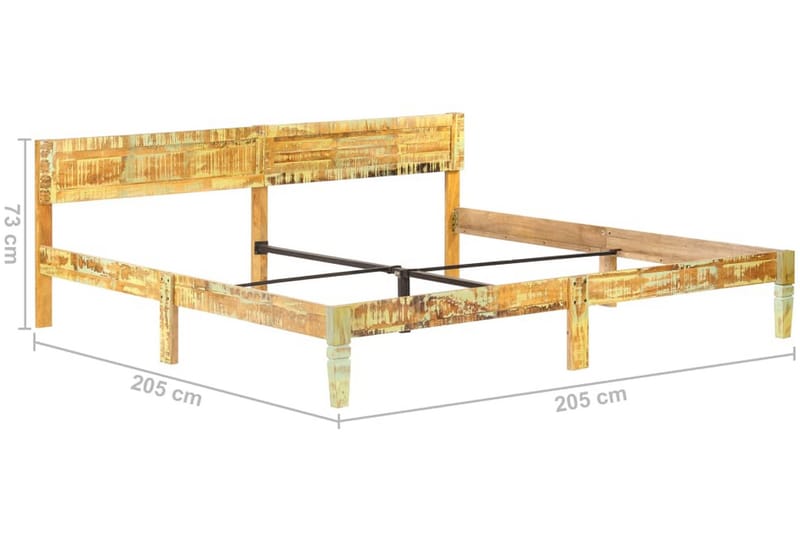 Sengeramme gjenvunnet heltre 200x200 cm - Brun - Møbler - Senger - Sengeramme & sengestamme