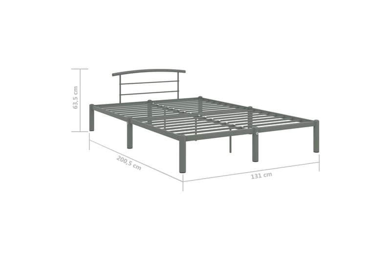 Sengeramme grå metall 120x200 cm - Møbler - Senger - Sengeramme & sengestamme