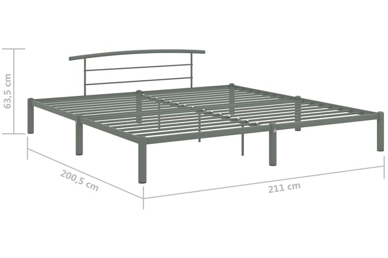 Sengeramme grå metall 200x200 cm - Møbler - Senger - Sengeramme & sengestamme