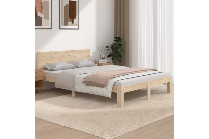 Sengeramme heltre 135x190 cm 4FT6 Double - Brun - Møbler - Senger - Sengeramme & sengestamme