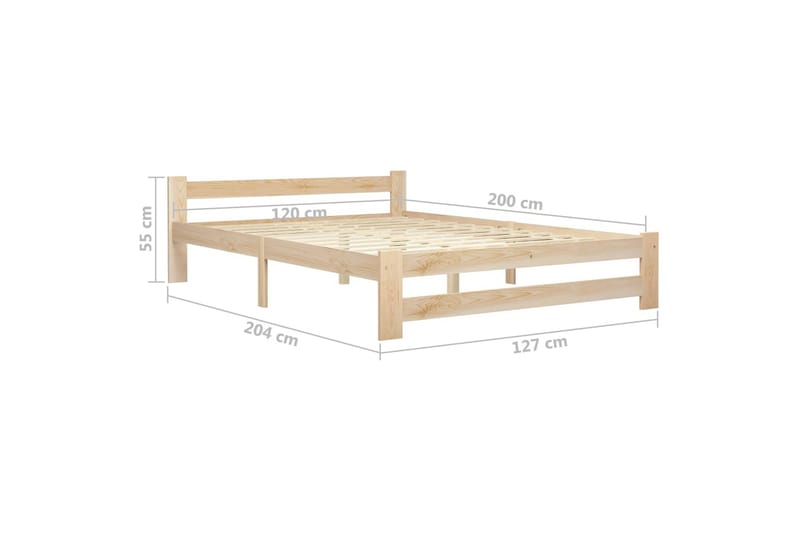 Sengeramme heltre furu 120x200 cm - Brun - Møbler - Senger - Sengeramme & sengestamme