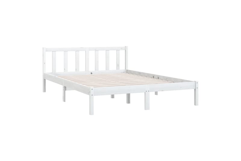 Sengeramme heltre furu 140x190 cm hvit - Hvit - Møbler - Senger - Sengeramme & sengestamme