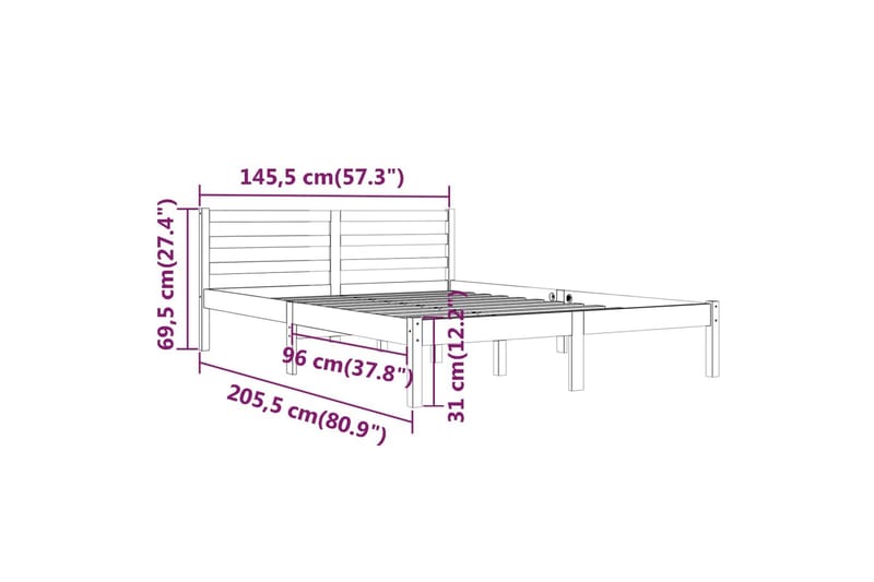 Sengeramme heltre furu 140x200 cm - Brun - Møbler - Senger - Sengeramme & sengestamme