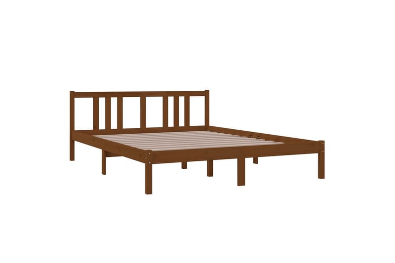 Sengeramme honningbrun heltre 150x200 cm 5FT King Size - Brun - Møbler - Senger - Sengeramme & sengestamme