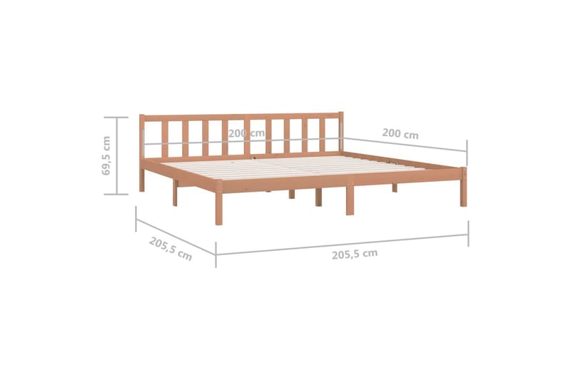 Sengeramme honningbrun heltre furu 200x200 cm - Brun - Møbler - Senger - Sengeramme & sengestamme