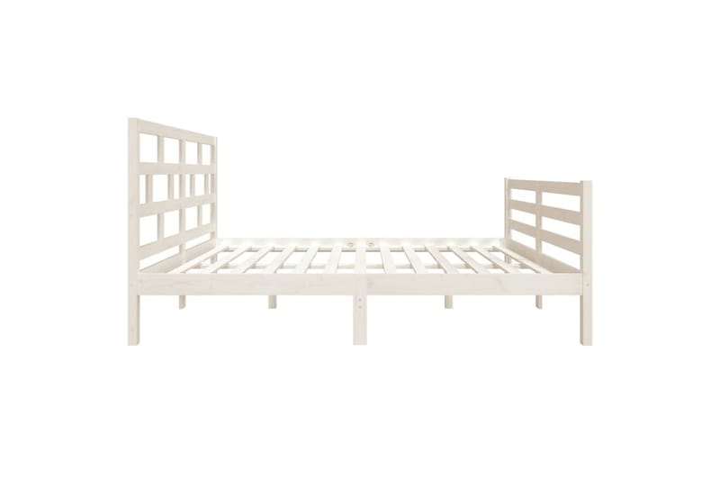 Sengeramme hvit heltre 135x190 cm 4FT6 Double - Hvit - Møbler - Senger - Sengeramme & sengestamme