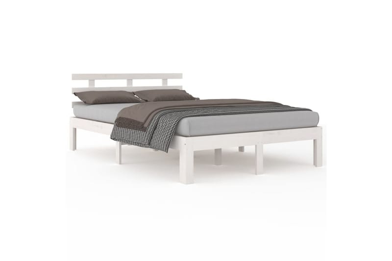 Sengeramme hvit heltre 150x200 cm 5FT King Size - Hvit - Møbler - Senger - Sengeramme & sengestamme